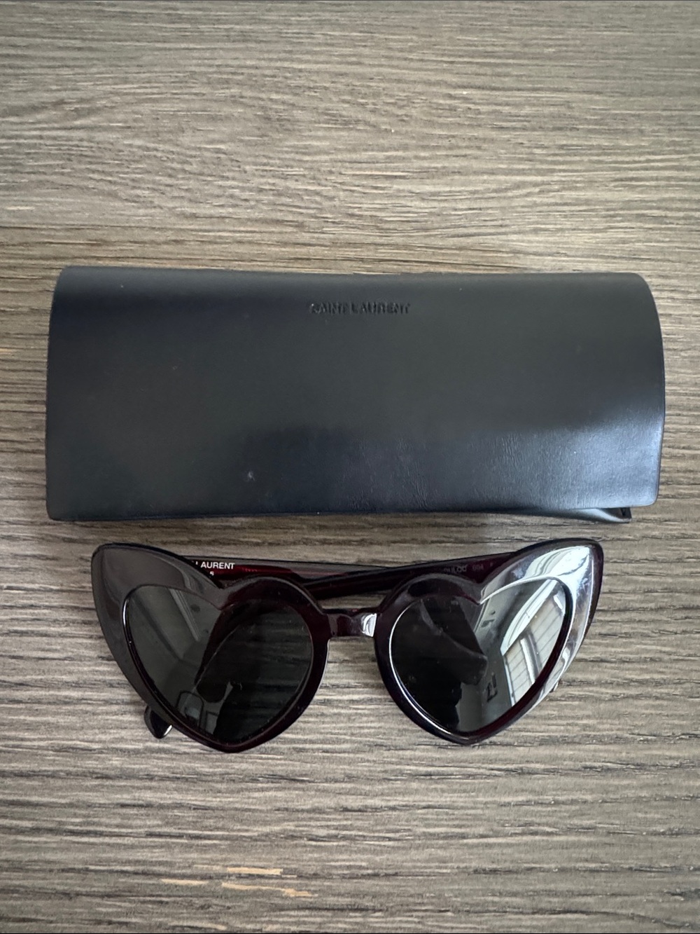 Saint Laurent Dark Burgundy Cat-Eye Sunglasses